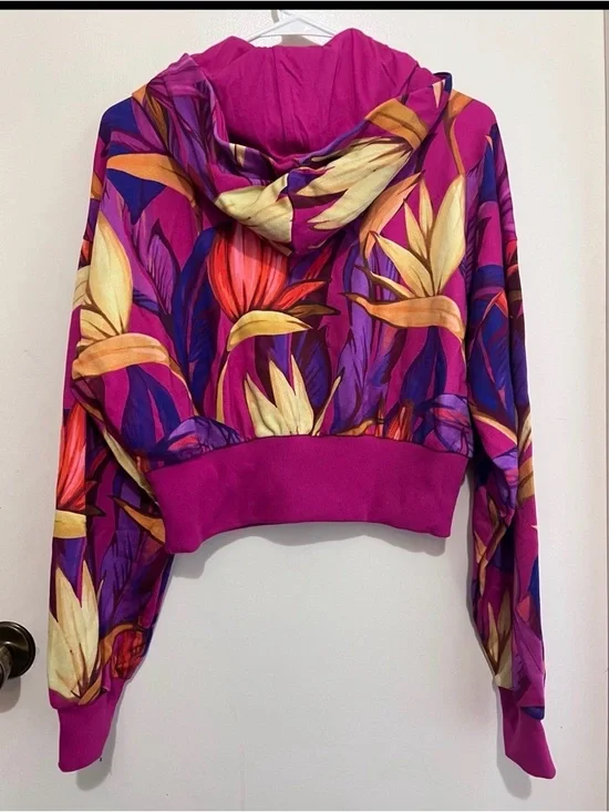 NWT Adidas x FARM RIO Cropped Hoodie - Picture 4 of 4